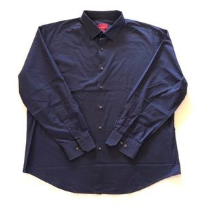 Alfani Men's Button Frint Navy Dress Shirt Size XL